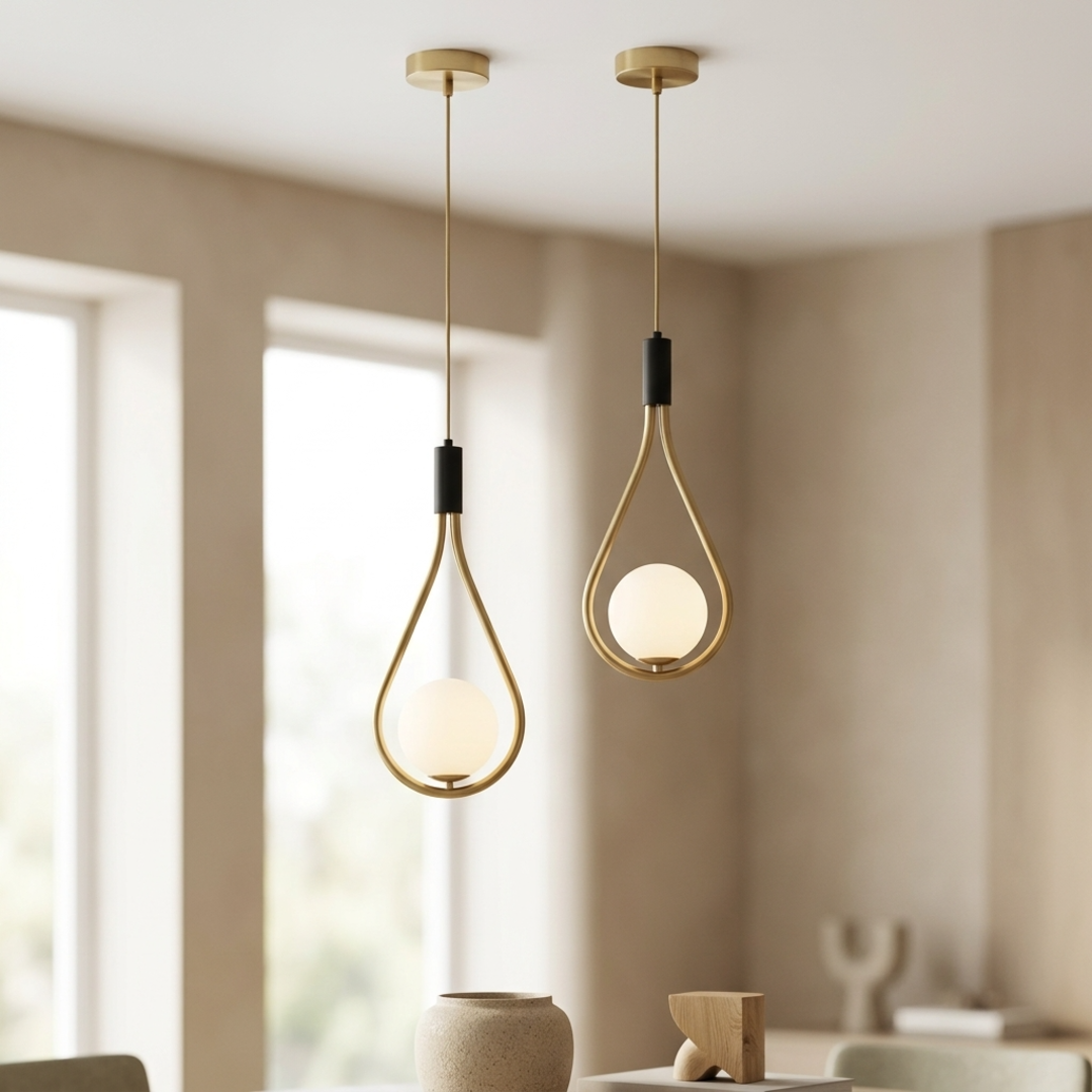 Keldvik — Dropstone Pendant Light, Black Metal and Glass — Modern Home Interior, square 4