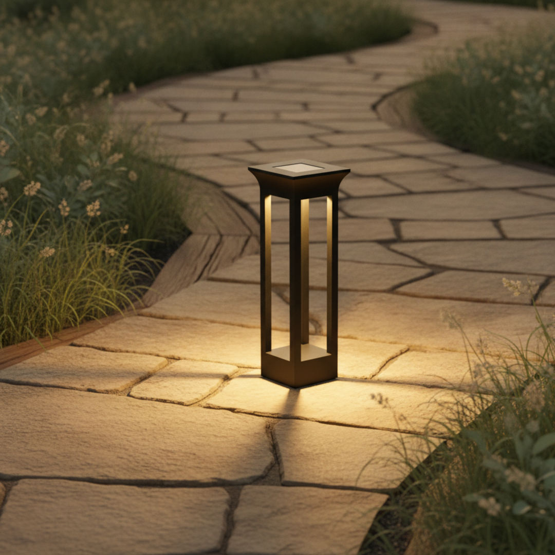 Keldvik — Glowspire Outdoor Light, Weather-Resistant Aluminium — Outdoor Patio Evening Scene, square 1