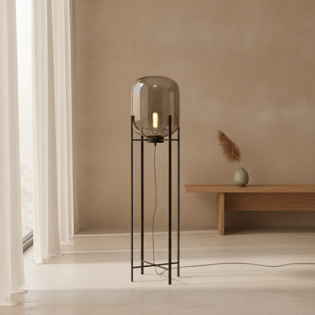 Keldvik — Hazeveil Table Light, Smokey Grey Glass Dome — Luxury Interior, square 2