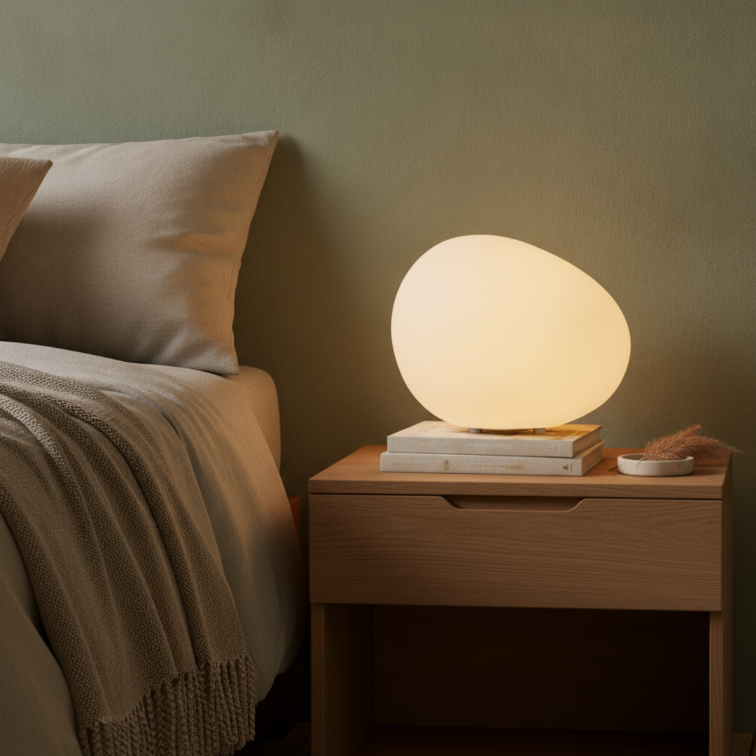 Keldvik — Pebblecrest Table Lamp, Warm White Acrylic — Concrete Surface, square 2