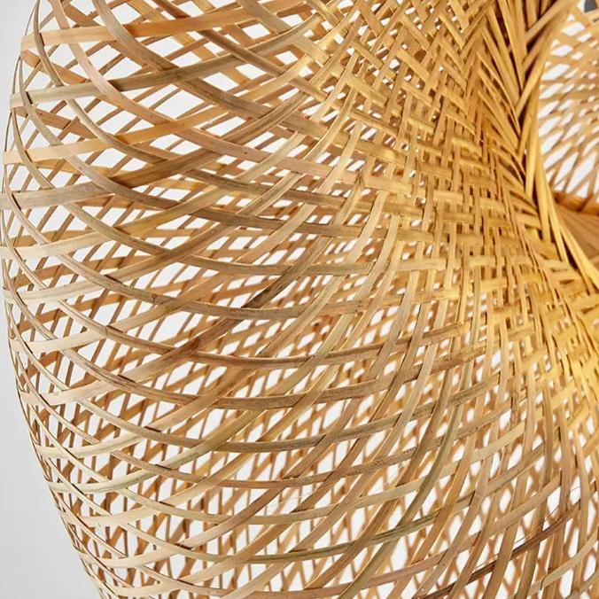Bamboo pendant in modern rustic setting