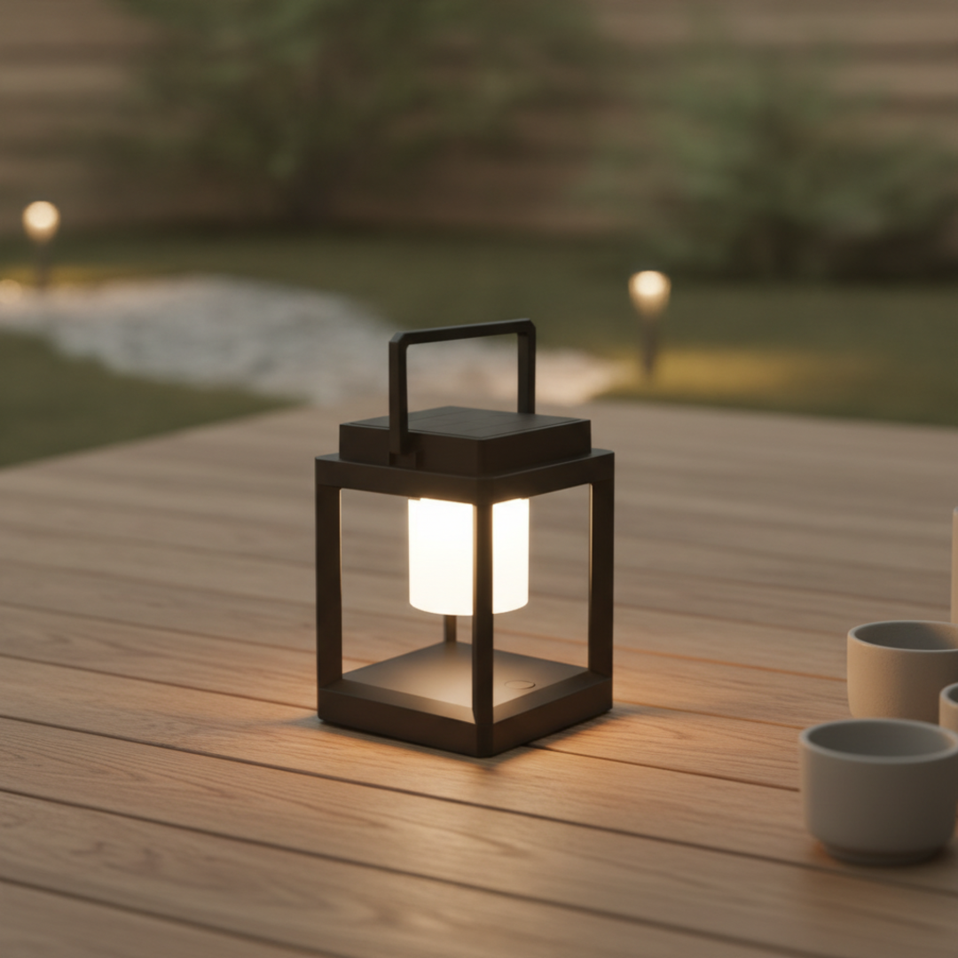 Keldvik — Hearthlight Outdoor Lantern, Eco-Friendly Solar Power — Outdoor Patio Evening Scene, square 1