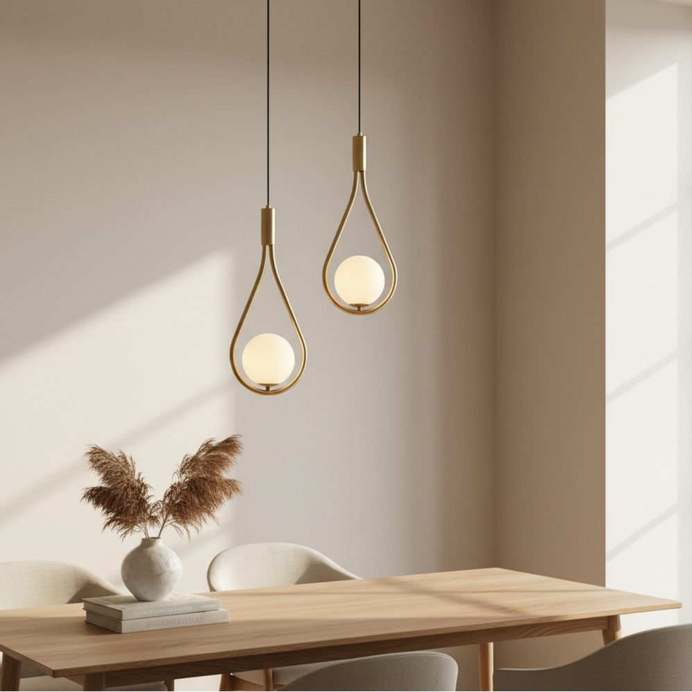 Keldvik — Dropstone Pendant Light, Black Metal and Glass — Modern Home Interior, square 5