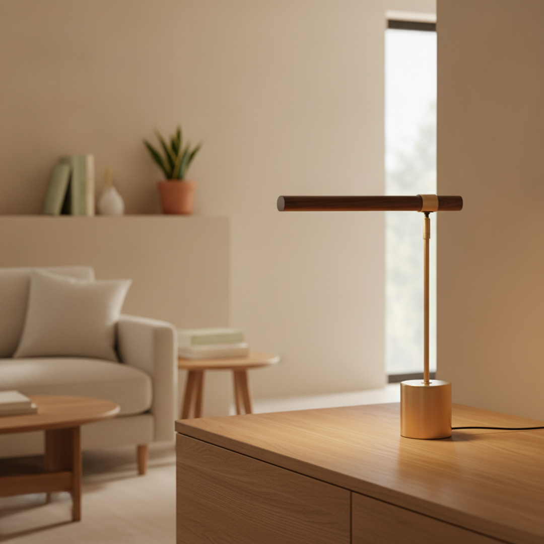 Keldvik — Forgecrest Table Lamp, Wrought Iron and Metal Shade — Modern Home Interior, square 1
