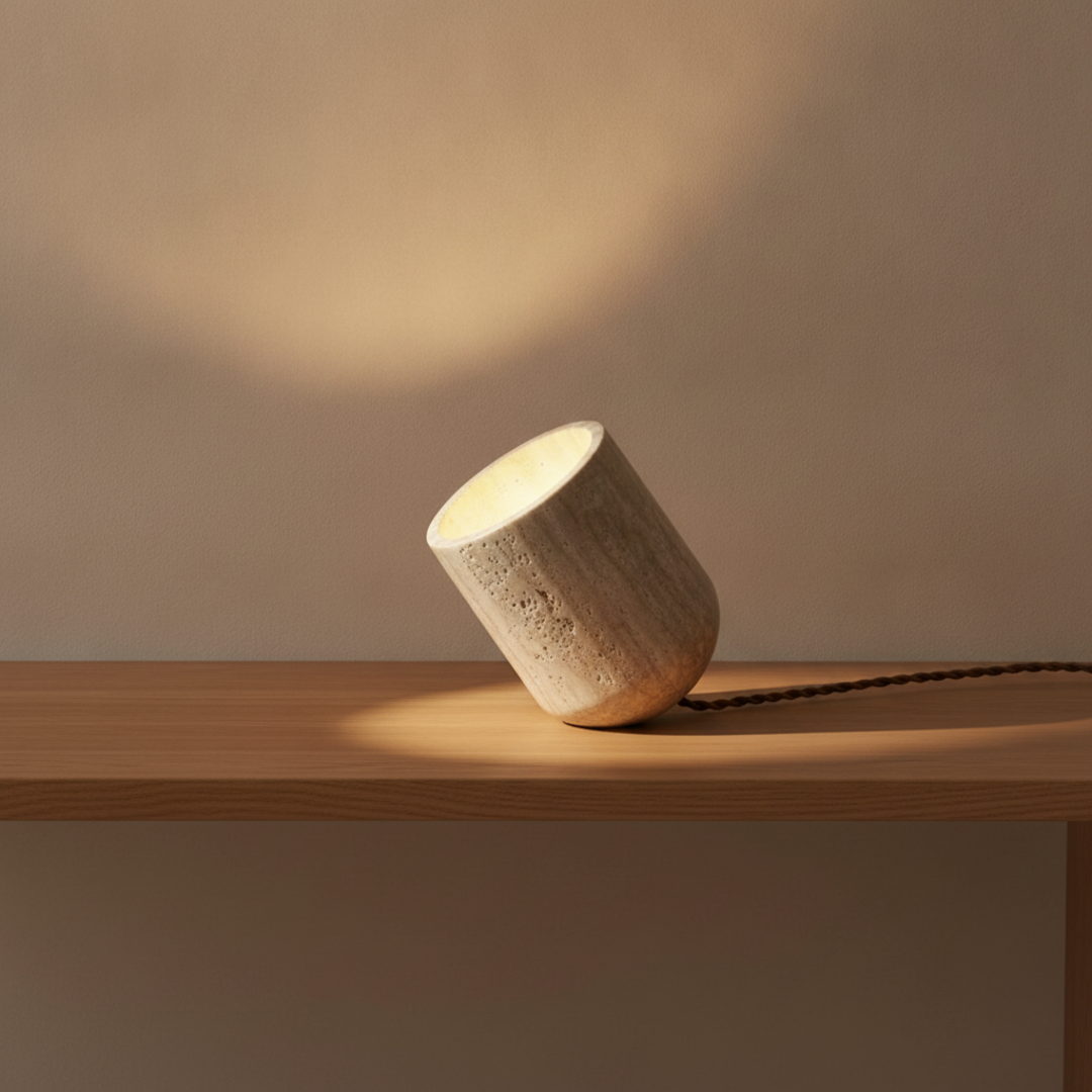 Keldvik — Cavestone Table Lamp, Natural Travertine — Warm Neutral Studio, square 1
