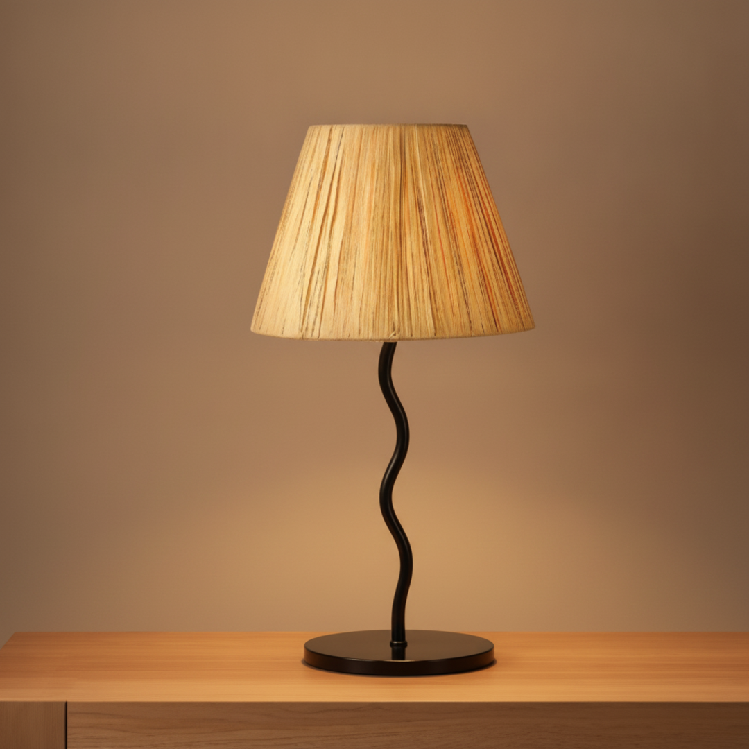 Keldvik — Sculptura Table Lamp, Woven Paper Rope Shade on Black Metal Base — Premium Catalog Look, square 2