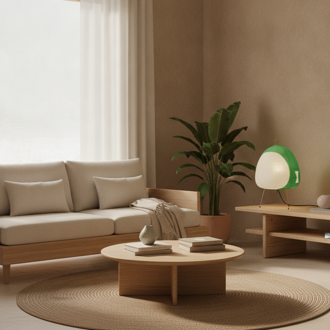 Keldvik — Serenitea Table Lamp, Handcrafted Rice Paper Shade — Nordic Japandi Living Room, square 1