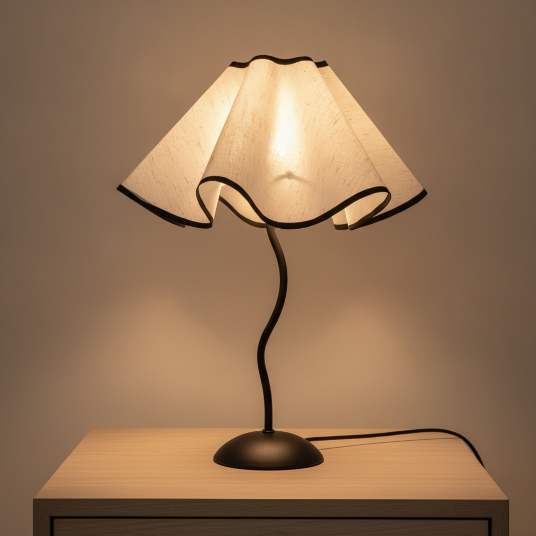 Keldvik — Petalglow Table Lamp, Handcrafted Iron with Linen Shade — Premium Catalog Look, square 1