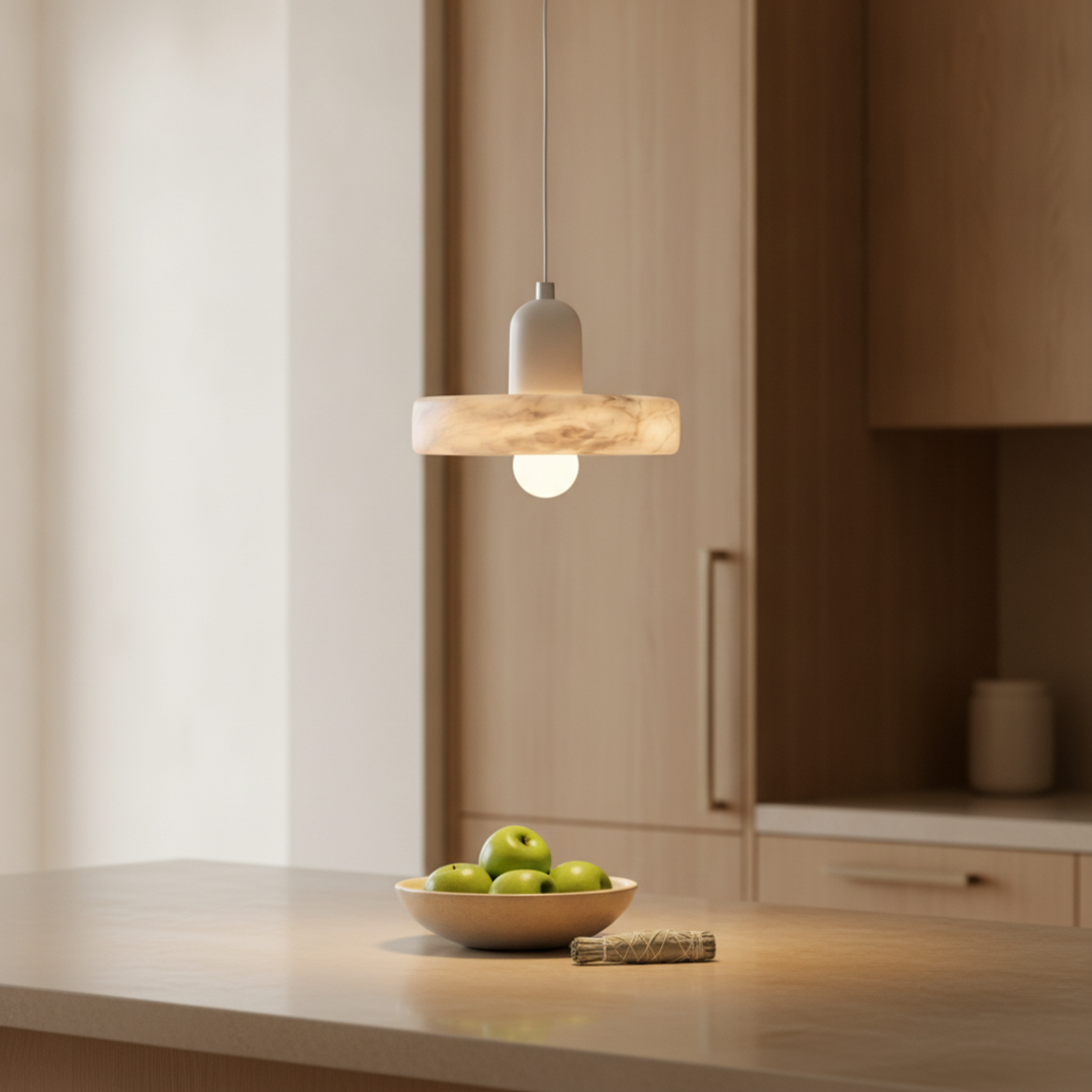 Keldvik — Veinlight Pendant Light, Handcrafted Natural Marble — Kitchen Counter, square 2