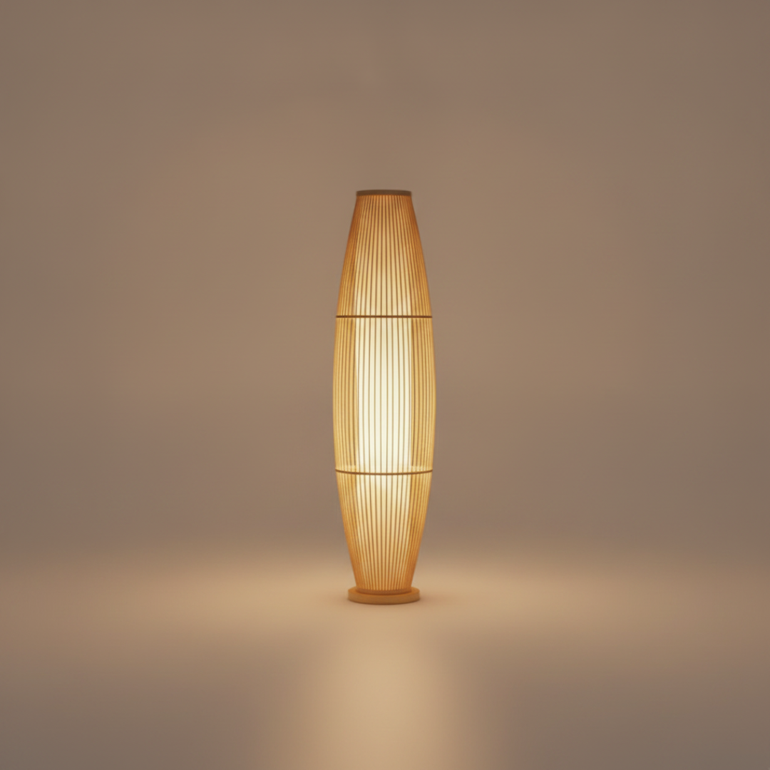 Keldvik — BambooMist Floor Lamp, Handwoven Bamboo and Metal — Premium Catalog Look, square 3