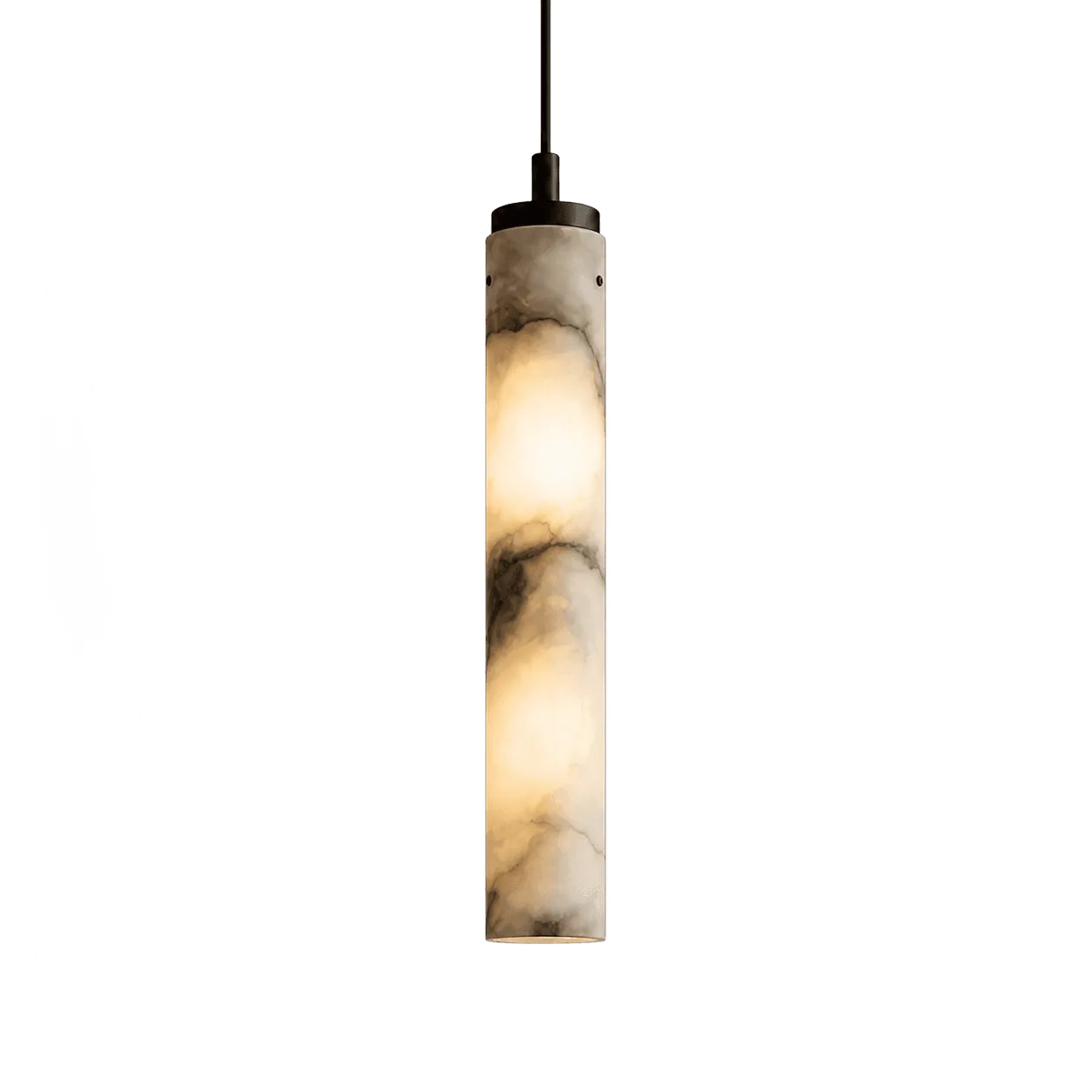 Flint Pendant Light, Hand-Carved Natural Stone