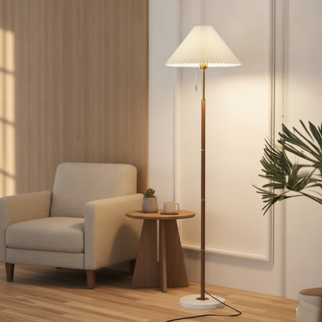 Keldvik — Mistwave Floor Lamp, Elegant Iron and Marble Design — Luxury Interior, square 1