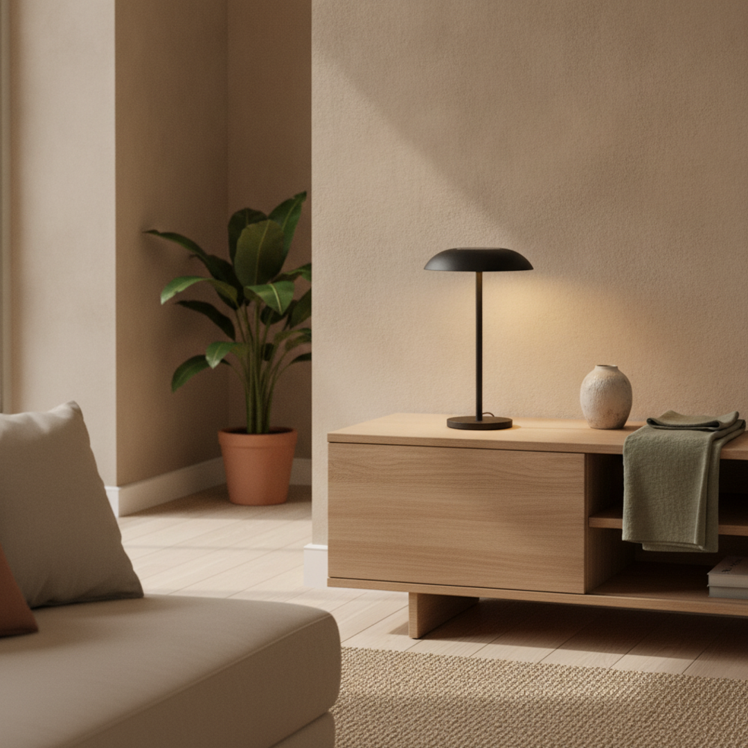 Keldvik — Astrid Table Lamp, Iron and Warm LED — Nordic Japandi Living Room, square 3