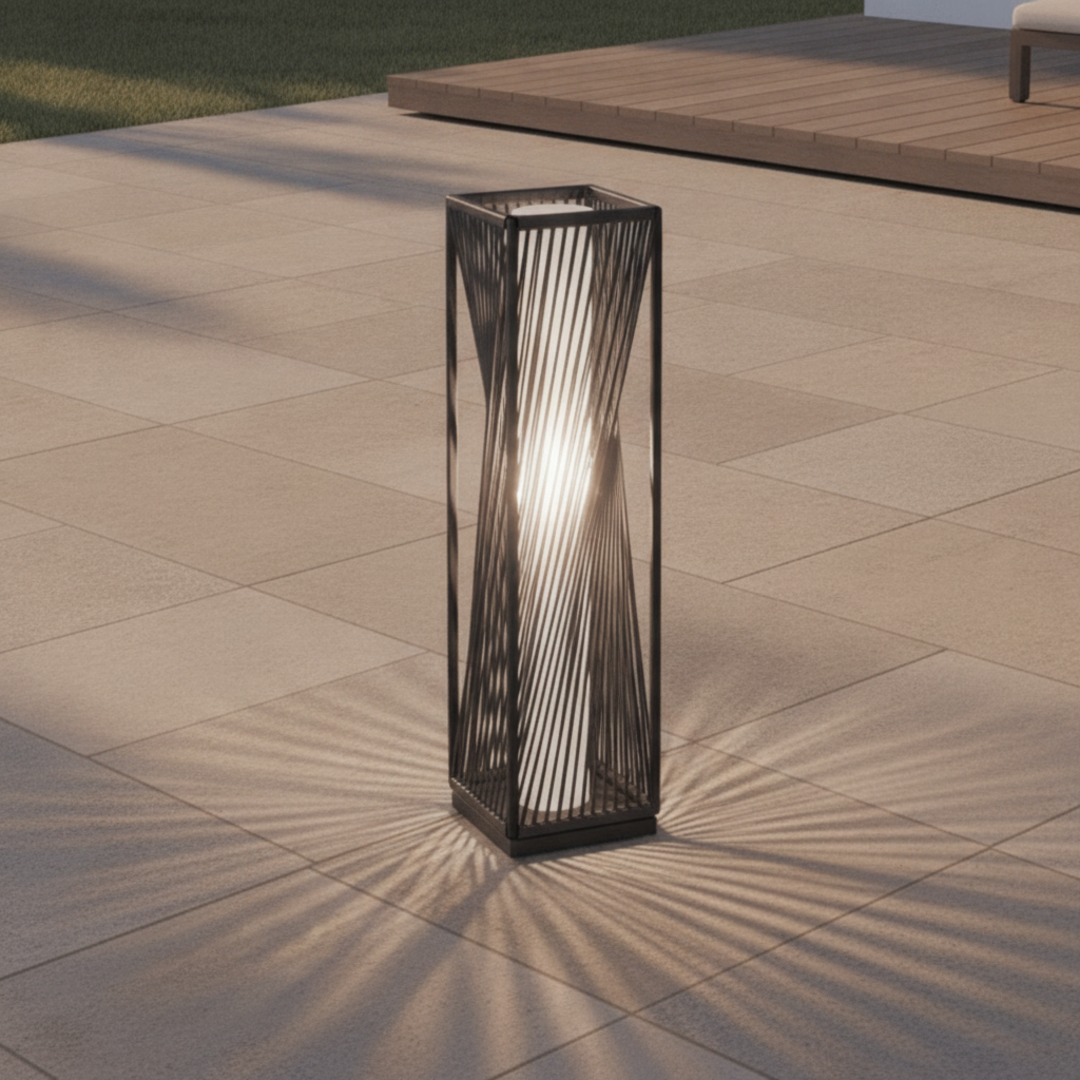 Keldvik — TerraGlow Outdoor Lamp, Weather-Resistant Resin Wicker and Iron — Outdoor Patio, square 1