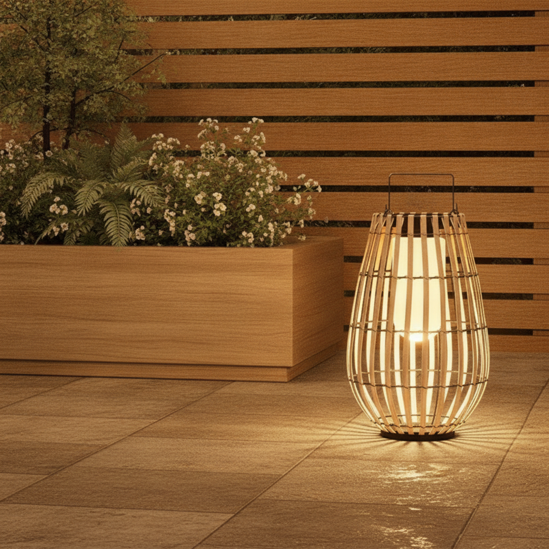 Keldvik — Sundew Outdoor Lamp, Handwoven Rattan — Outdoor Patio, square 2