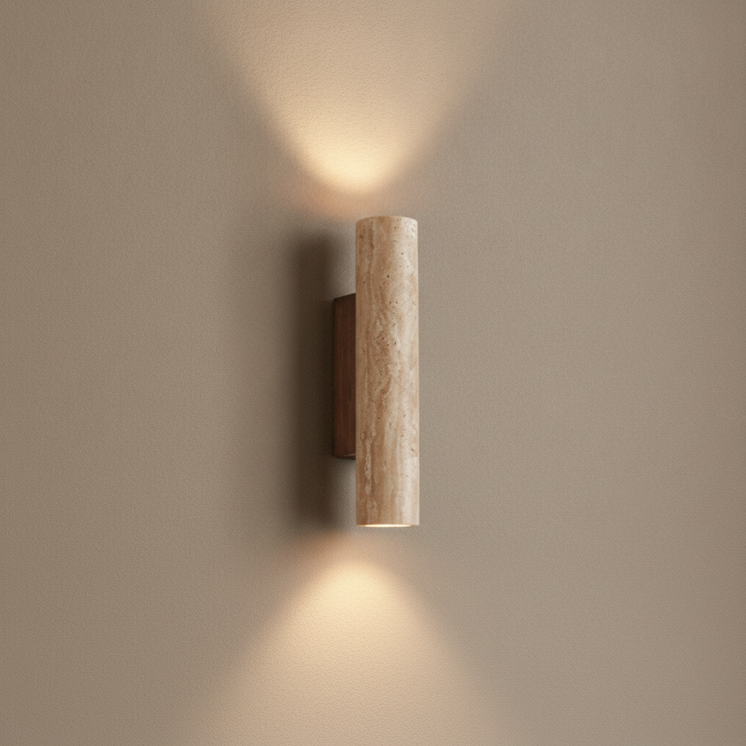 Keldvik — Wabi Wall Light, Hand-Carved Natural Travertine — Premium Catalog Look, square 2