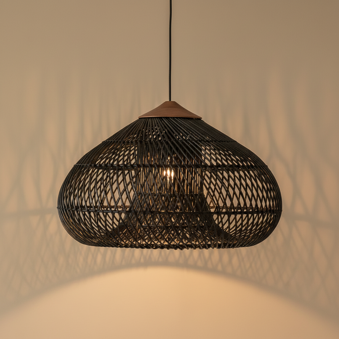 Keldvik — WovenGlow Ceiling Lamp, Handcrafted Wisteria Rattan — Warm Neutral Studio, square 2