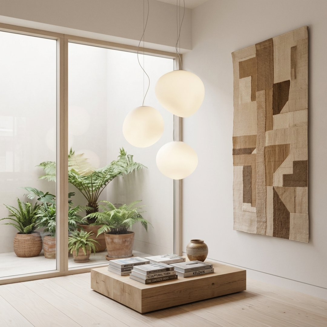 Glowform Pendant Light, Satin Hand-Blown Glass — Scandinavian Minimal Interior, square 8