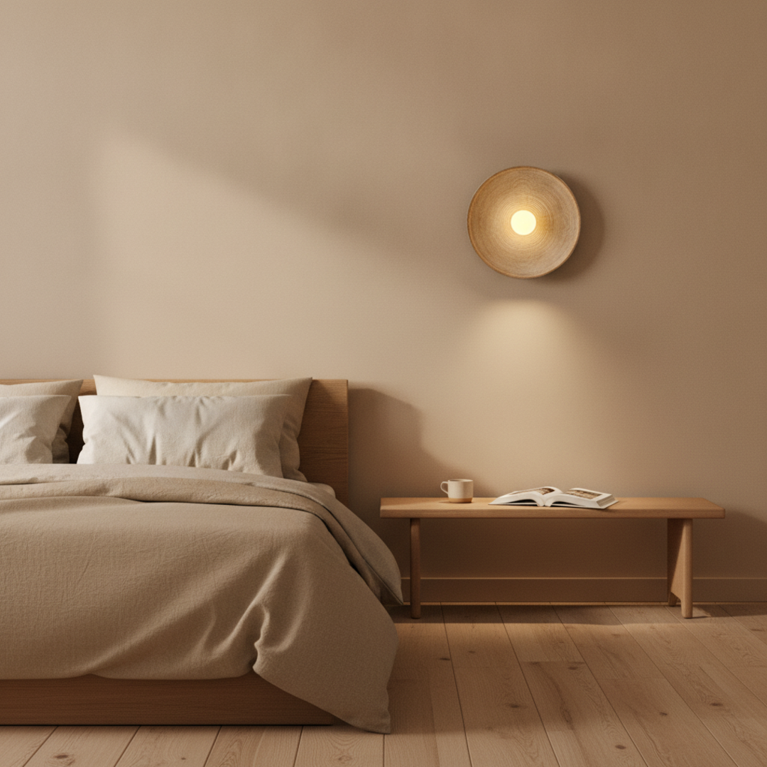 Keldvik — Kvist Wall Light, Natural Wood Effect Finish — Soft Neutral Bedroom, square 1