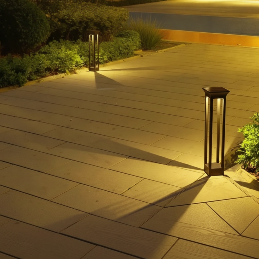 Keldvik — Glowspire Outdoor Light, Weather-Resistant Aluminium — Outdoor Patio Evening Scene, square 2