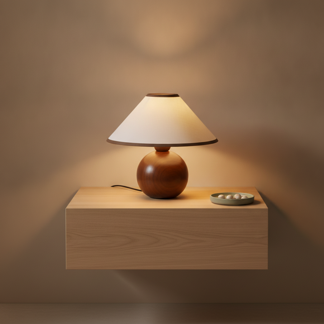 Keldvik — Timberglow Table Lamp, Rich Walnut Finished Wood — Premium Catalog Look, square 2