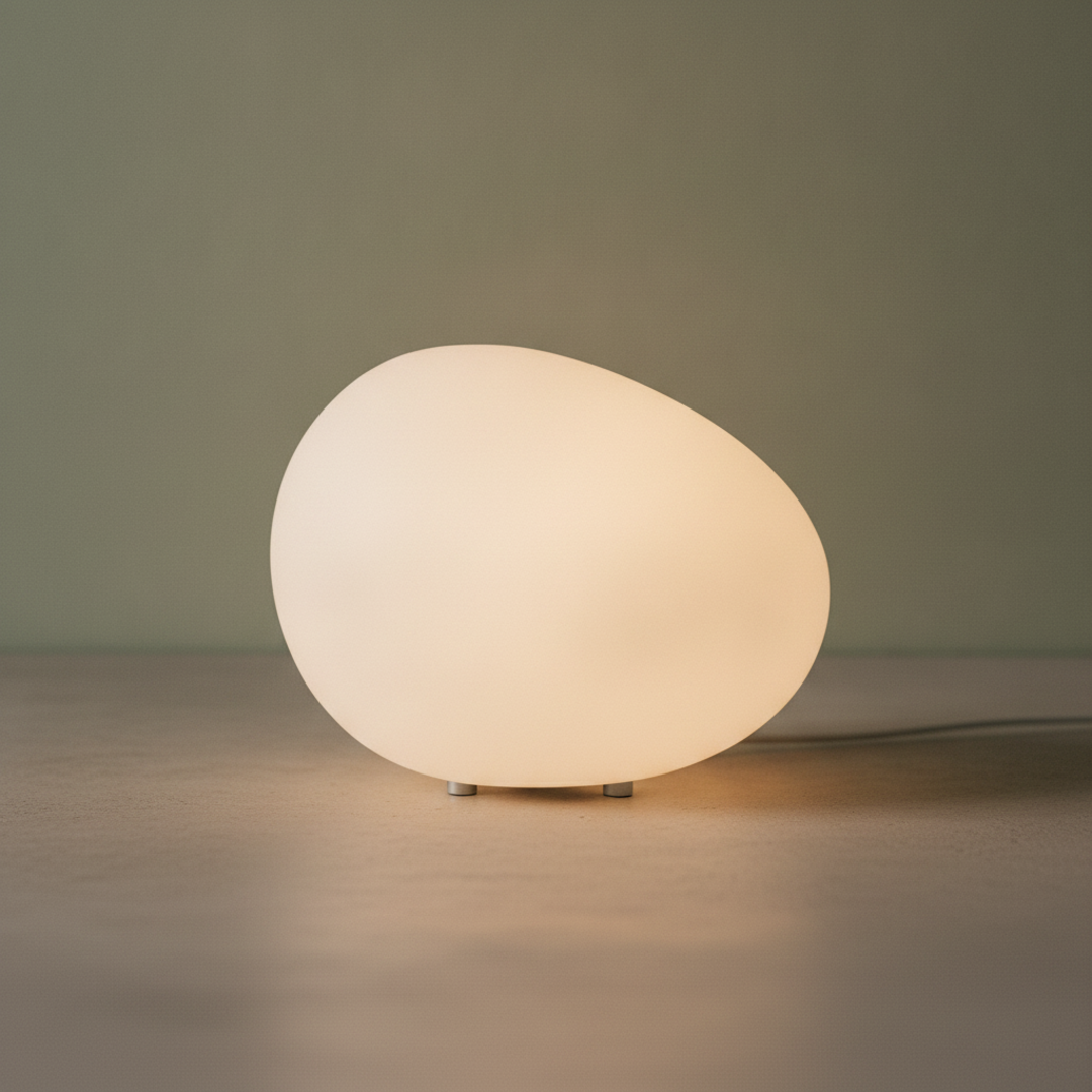Keldvik — Pebblecrest Table Lamp, Warm White Acrylic — Concrete Surface, square 1