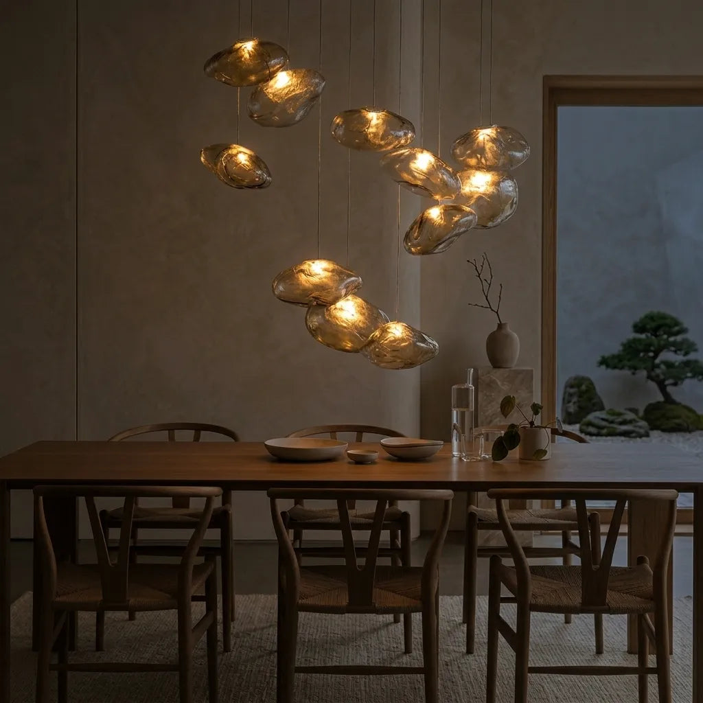 Driftlight Pendant Light, Handcrafted Glass Shade