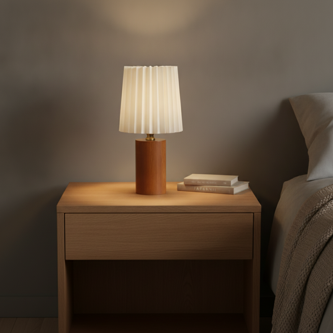 Keldvik — Mistdome Table Lamp, Solid Wood with Cream Linen Shade — Premium Catalog Look, square 5