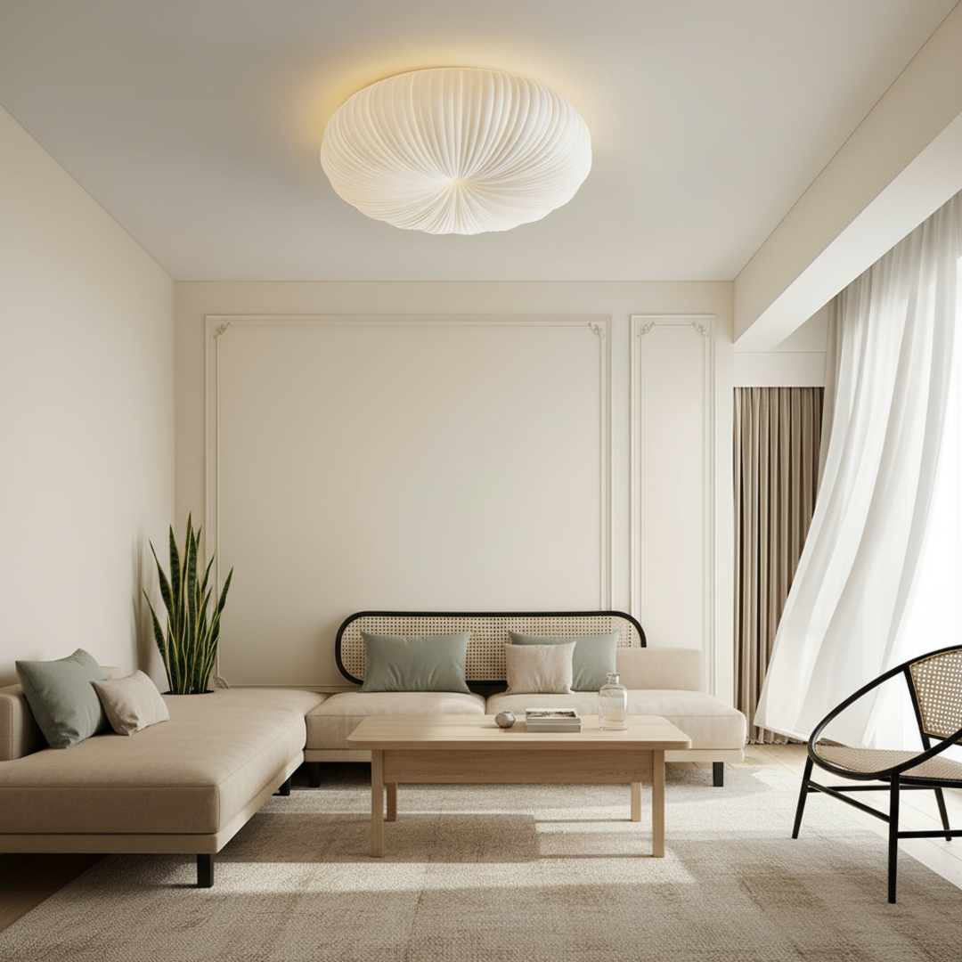 Keldvik — Hvid Ceiling Lamp, Soft PE Acrylic Shade — Nordic Japandi Living Room, square 2