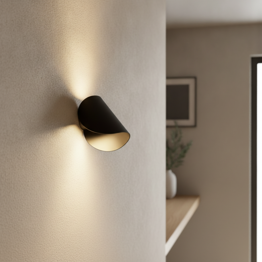 Keldvik — Bjorn Wall Sconce, Aluminium Up Down Light — Wall Sconce in Warm Hallway, square 2