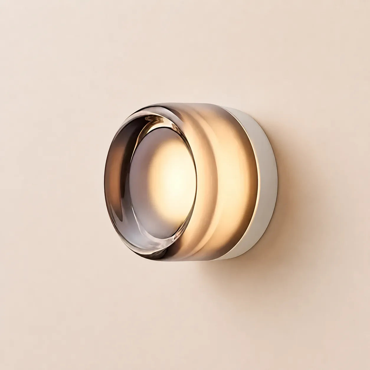 Ember Wall Lamp, Dimpled Smoked Grey Glass