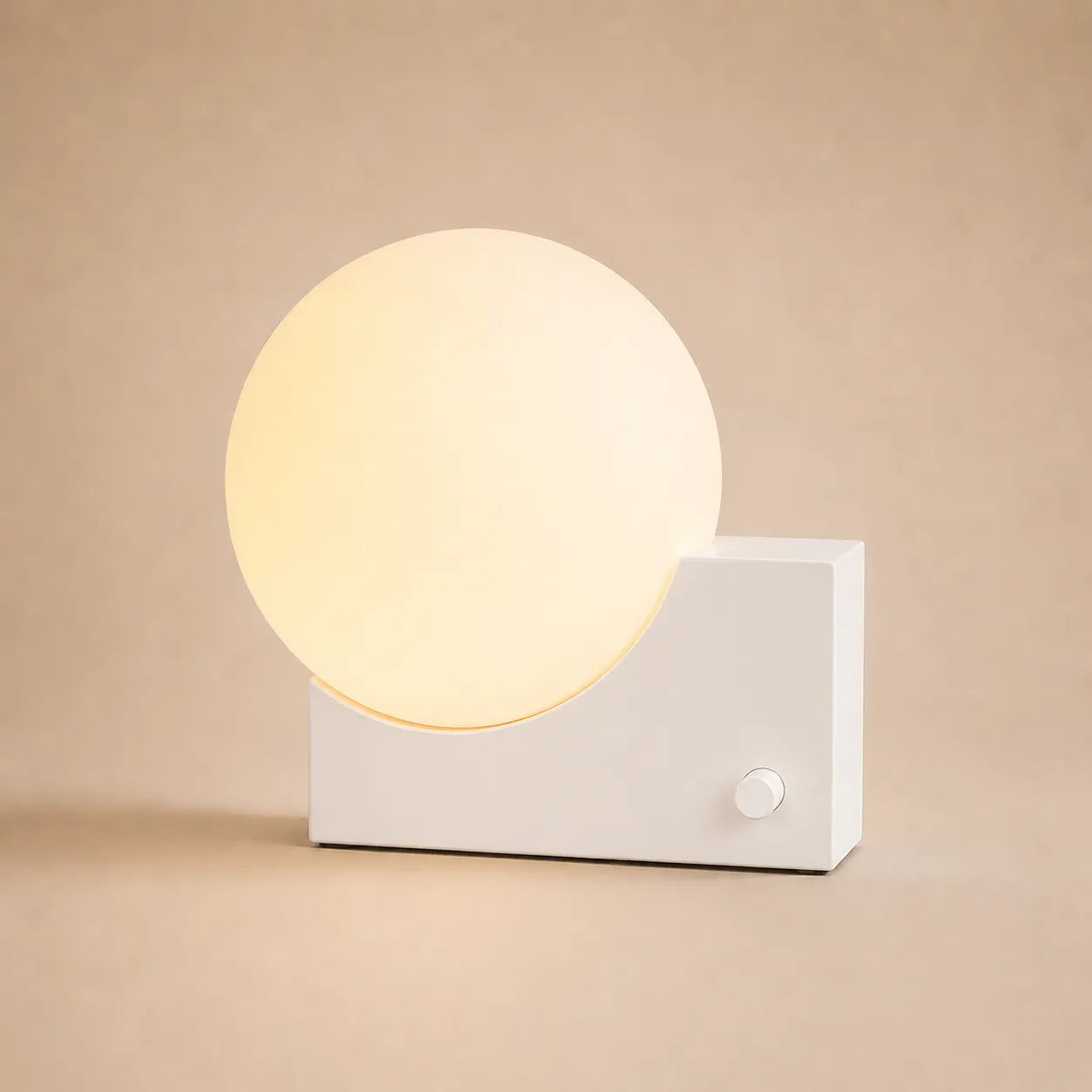Frostveil Desk Lamp, Frosted Glass and Polished Stainless Steel