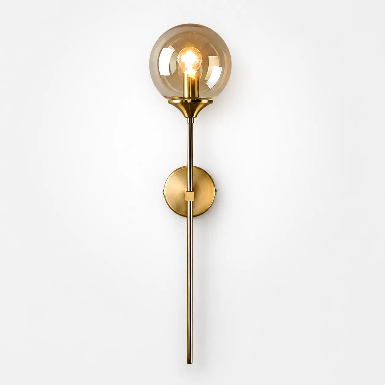 Globeveil Wall Lamp, Clear Glass with Iron Frame