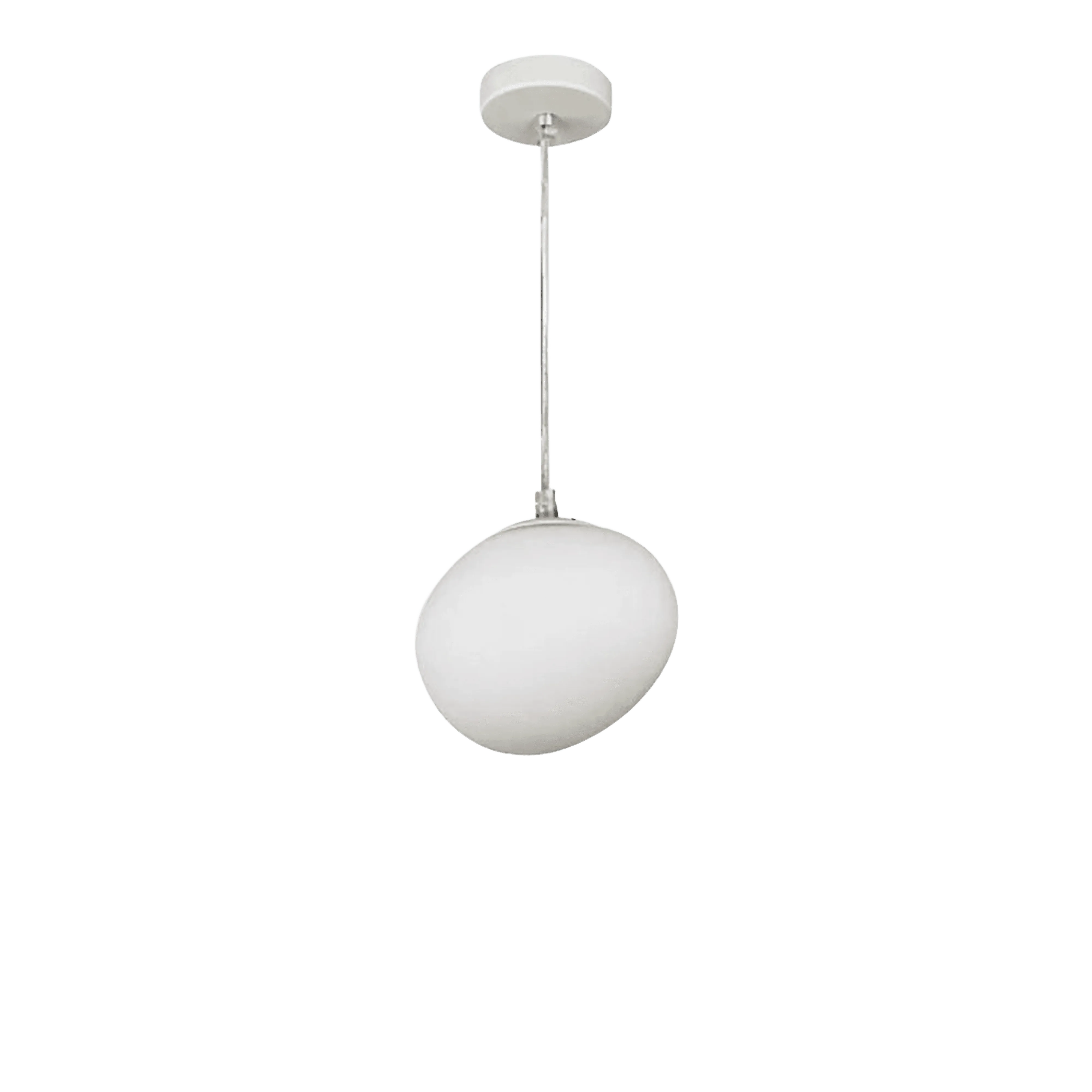 Keldvik - White pendant light with a spherical shade on a white background