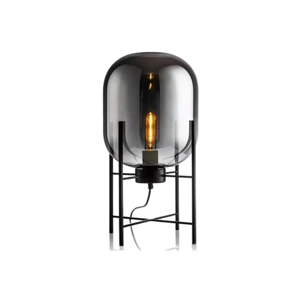 Hazeveil Table Light, Smokey Grey Glass Dome
