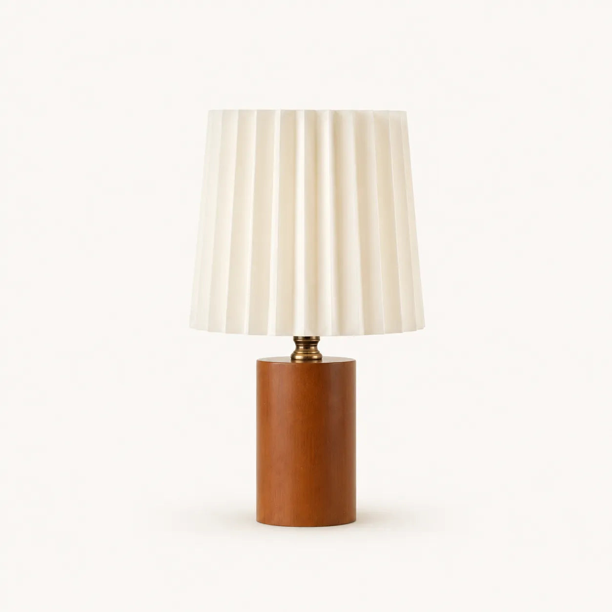 Mistdome Table Lamp, Solid Wood with Cream Linen Shade