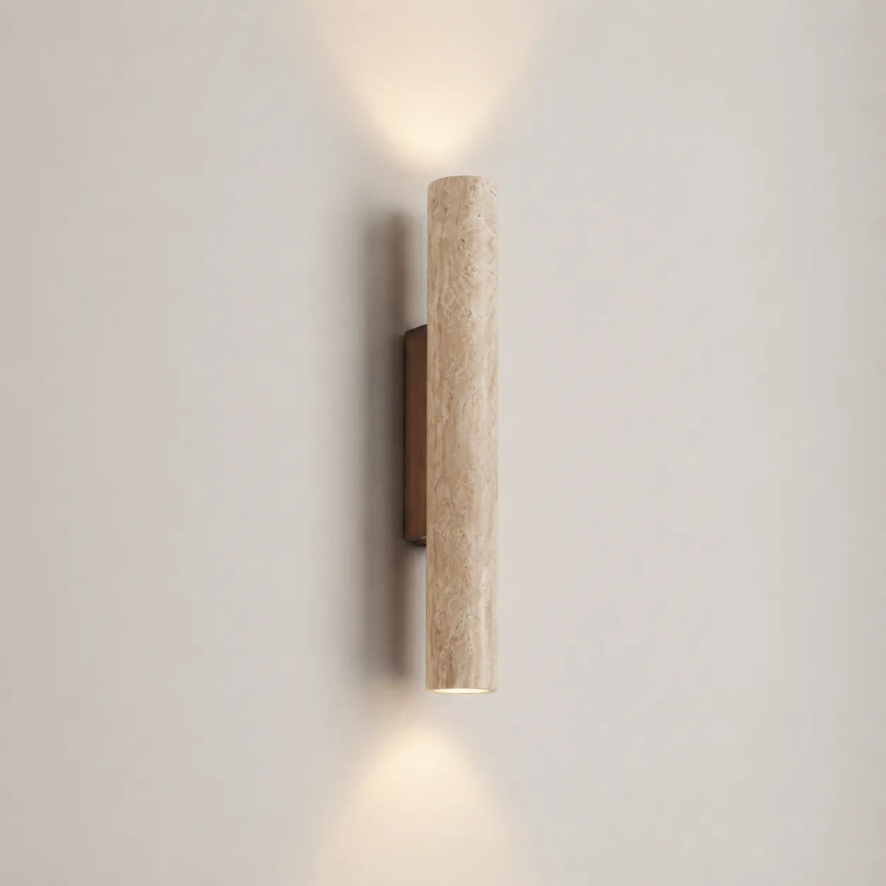 Wabi Wall Light, Hand-Carved Natural Travertine