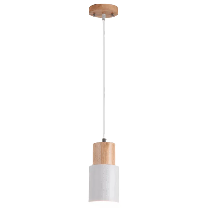 Woodhue Pendant Light, Natural Wood and Iron