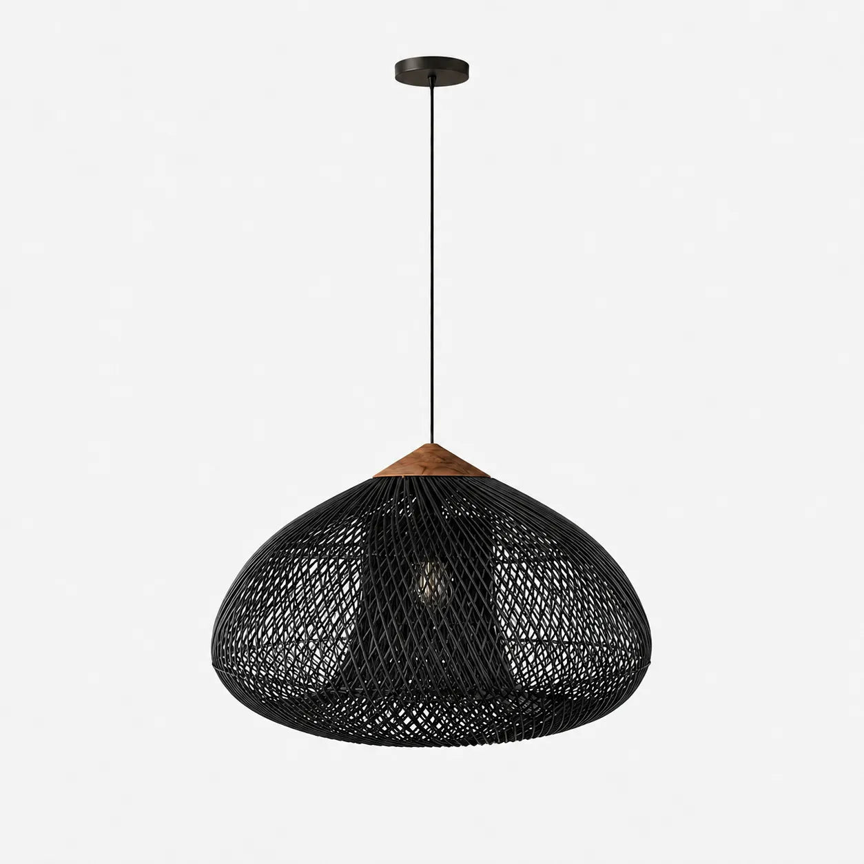 WovenGlow Ceiling Lamp, Handcrafted Wisteria Rattan